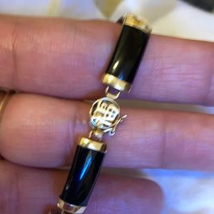 Beautiful black onyx 14kt. Gold bracelet